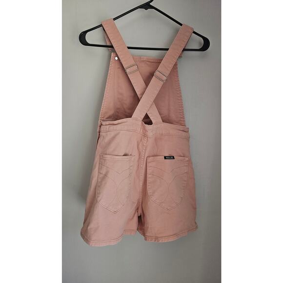 Rolla's Original  Short High Rise Cut Off Overalls, Pink, Anthropologie, Sz S - Picture 11 of 13